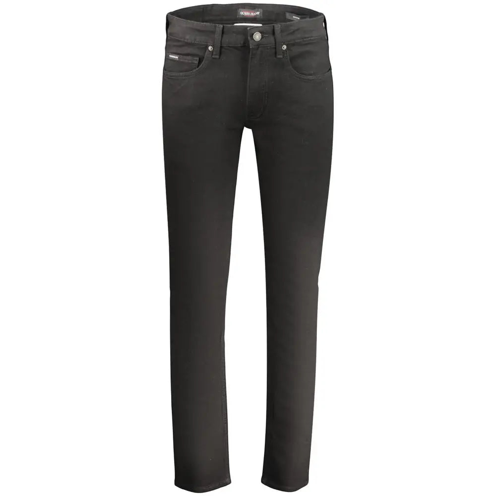Jeans noirs guess en coton pour homme avec coupe slim et design classique cinq poches