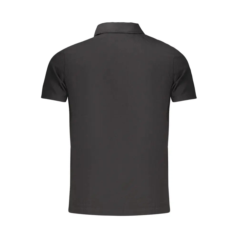 Polo guess jeans noir en coton pour homme avec manches courtes col classique et tissu lisse