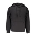 Pull à capuche noir guess jeans en coton bio pour homme avec logo brodé discret et cordons assortis