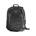 Sac à dos guess jeans noir en polyamide pour homme avec fermetures éclair argentées et logo triangulaire devant