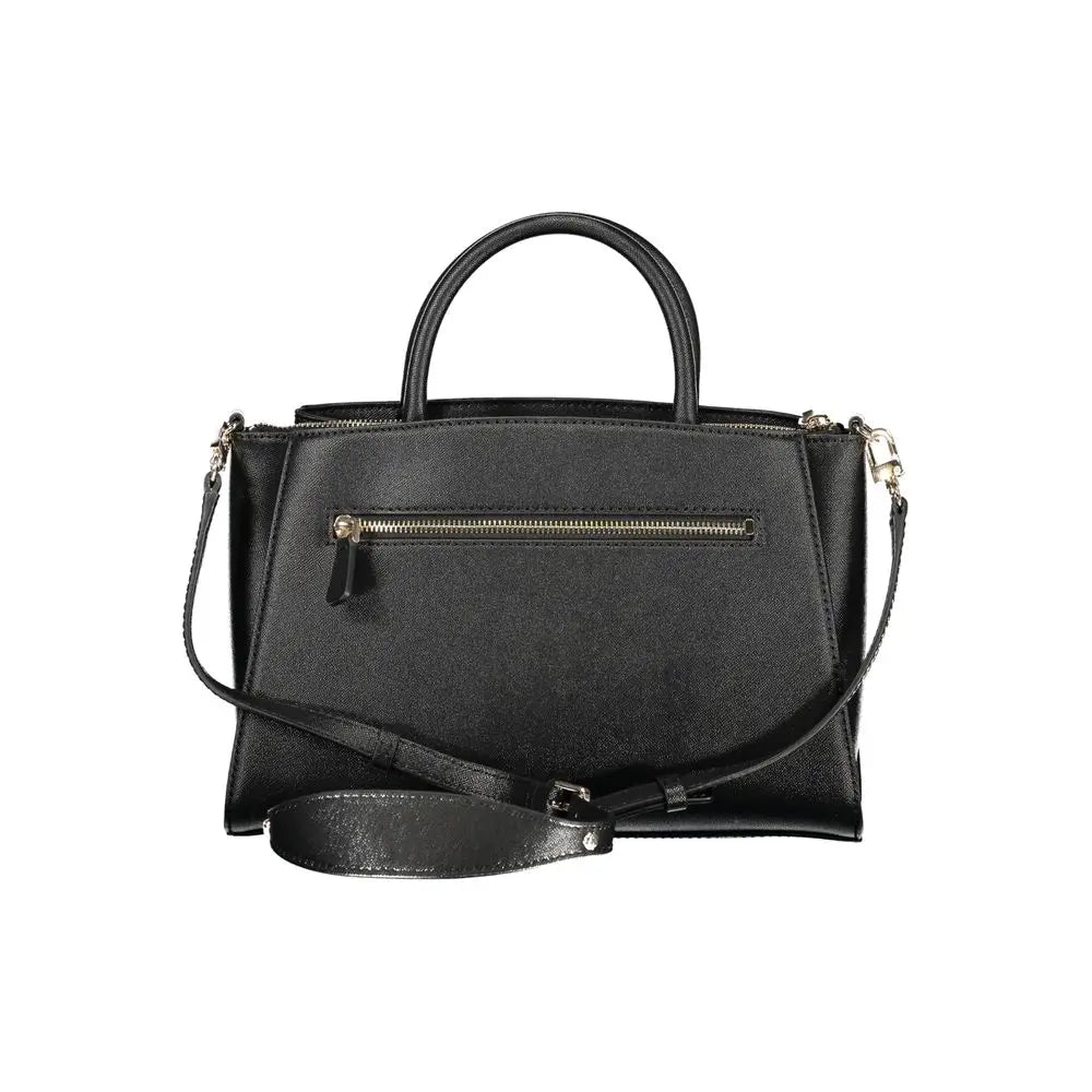 Sac à main femme guess jeans noir en polyurethane avec poignées supérieures et bandoulière amovible