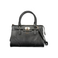 Sac à main guess jeans noir en polyuréthane avec design structuré et détails dorés en similicuir