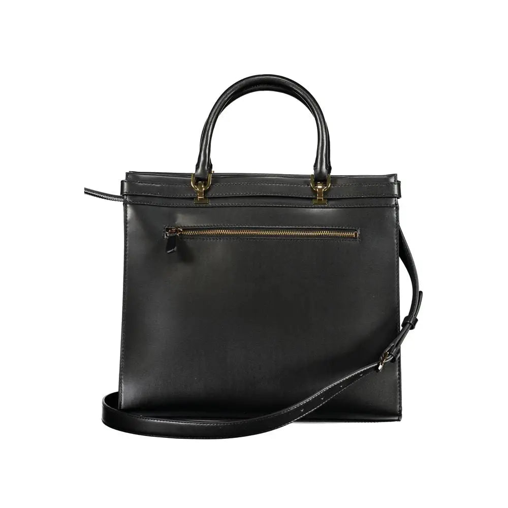 Sac fourre-tout guess jeans noir en polyuréthane avec anses supérieures et garnitures dorées