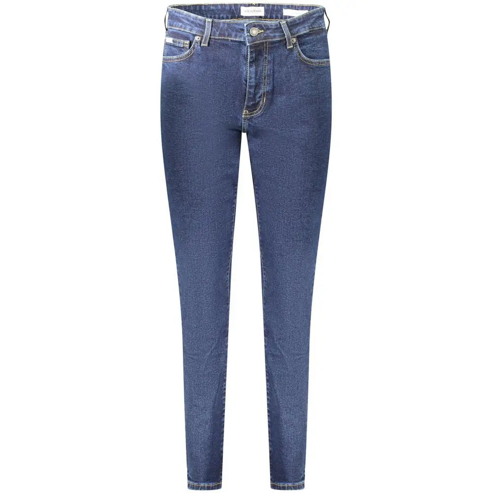 Jeans slim bleu foncé en denim coton pour femme guess avec design classique cinq poches