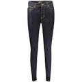 Jeans skinny femme guess en coton bleu foncé avec coupe slim et coutures contrastantes claires