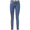 Jeans skinny bleu denim taille haute en coton guess jeans blu cotton femme avec design classique cinq poches et légère décoloration