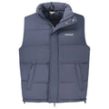 Veste sans manches guess jeans bleu foncé en polyester avec design matelassé fermeture éclair et poches latérales