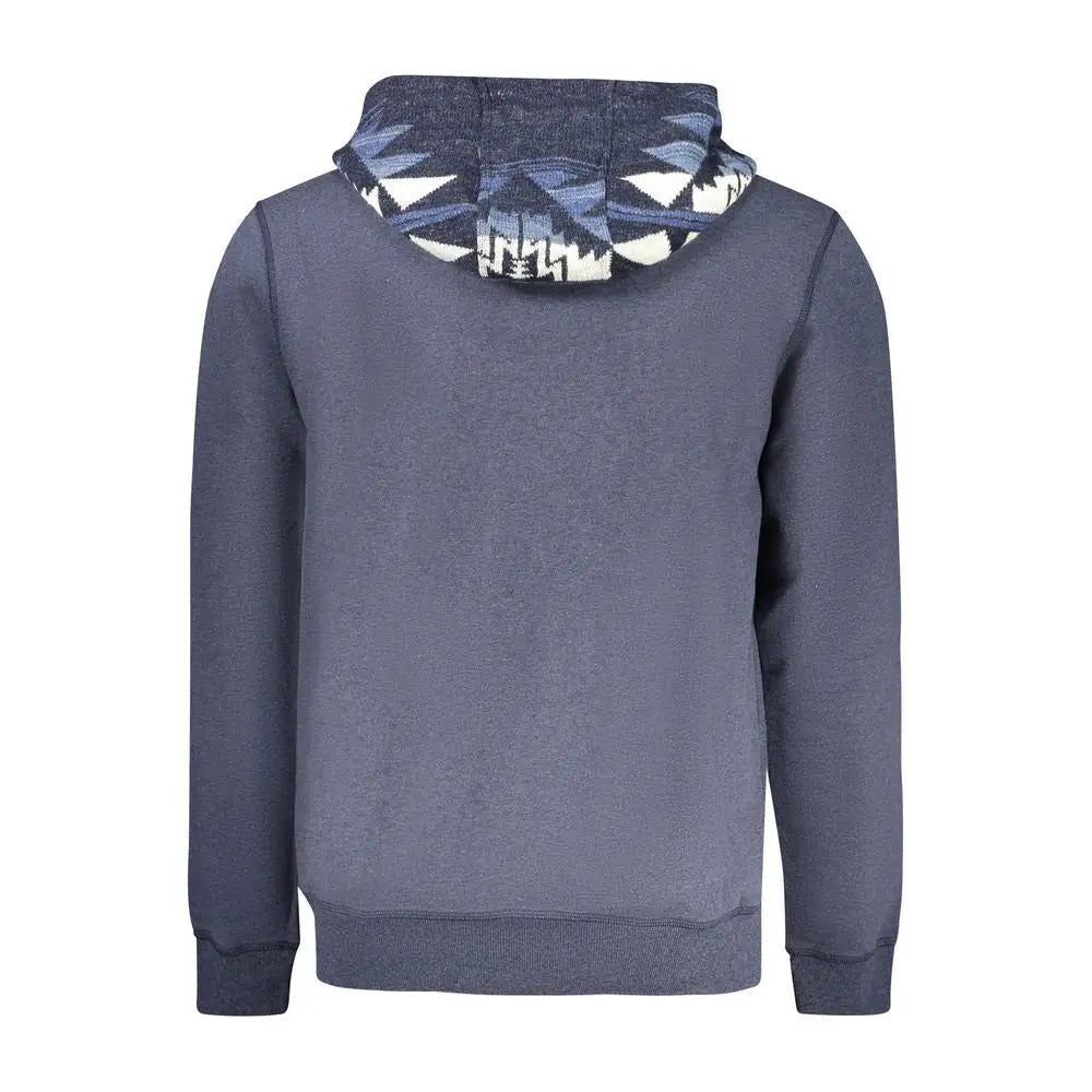 Sweat à capuche guess jeans bleu marine en coton avec motif géométrique à l’intérieur de la capuche homme