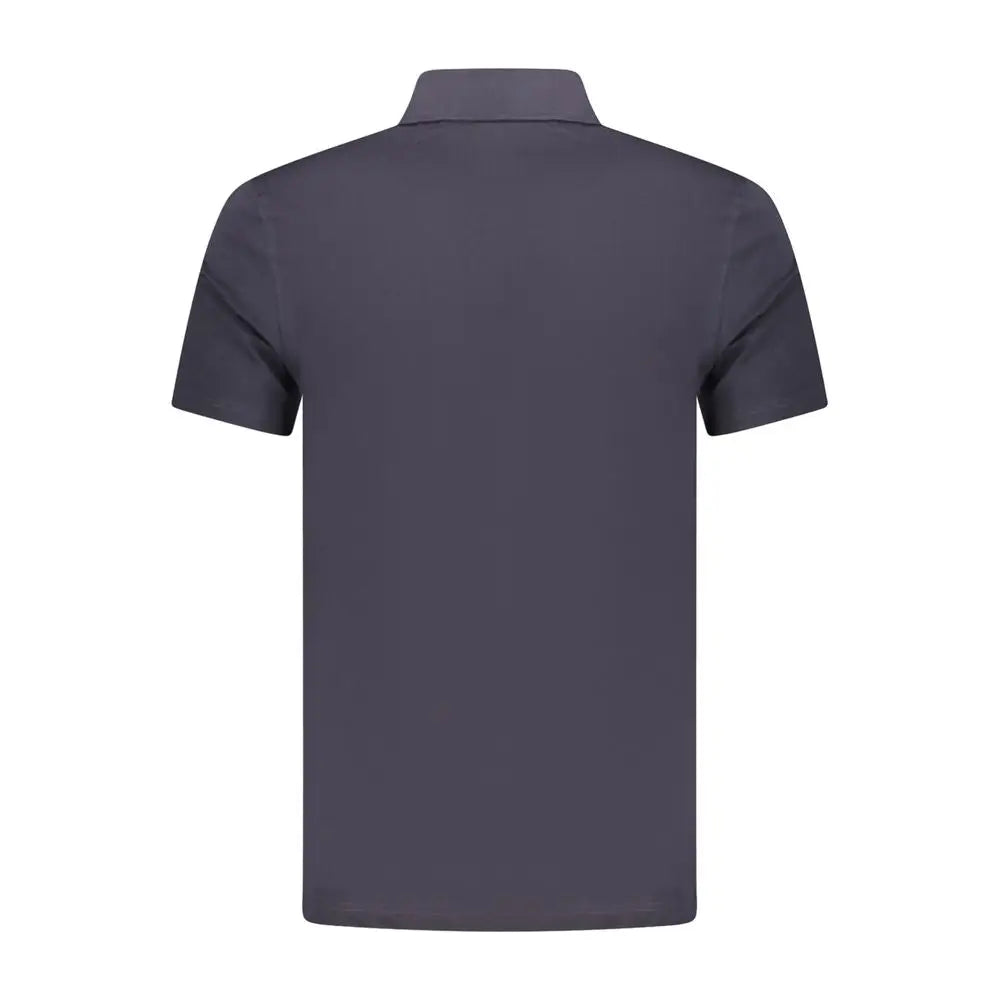 Polo shirt guess jeans bleu en coton pour homme avec col classique manches courtes et design minimaliste gris foncé