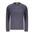 Sweatshirt homme en coton bleu Guess Jeans avec logo tonal subtil gris foncé sur la poitrine