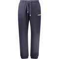 Pantalon de jogging bleu marine en coton guess jeans pour homme avec logo brodé blanc et rouge sur la cuisse