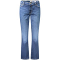 Jean droit femme guess en coton bleu délavé moyen avec coupe classique et effet usé subtil