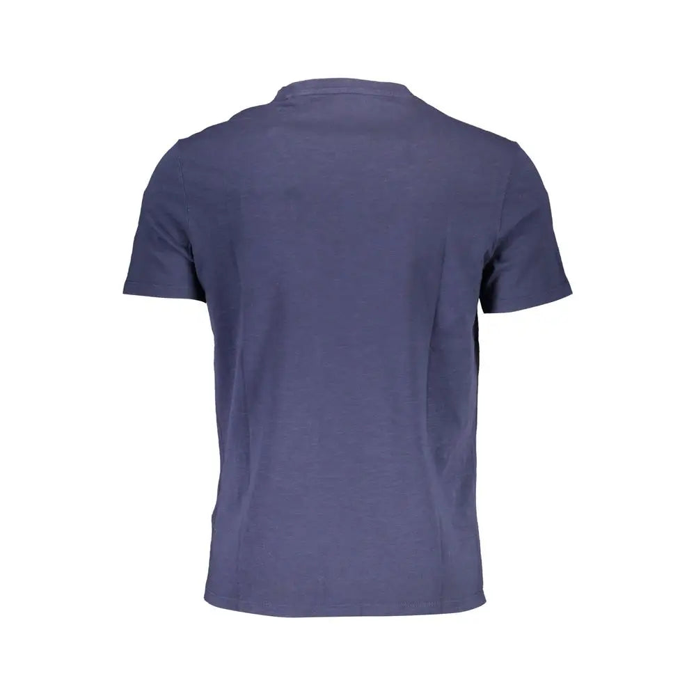 T-shirt guess jeans bleu marine en coton biologique homme manches courtes col rond en tissu doux
