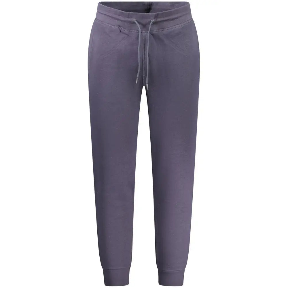 Joggers pour homme guess jeans blue en coton bio bleu doux avec taille ajustable et bord-côtes