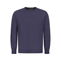 Pull guess jeans bleu marine en laine pour homme avec texture fine, col rond, poignets et ourlet côtelés