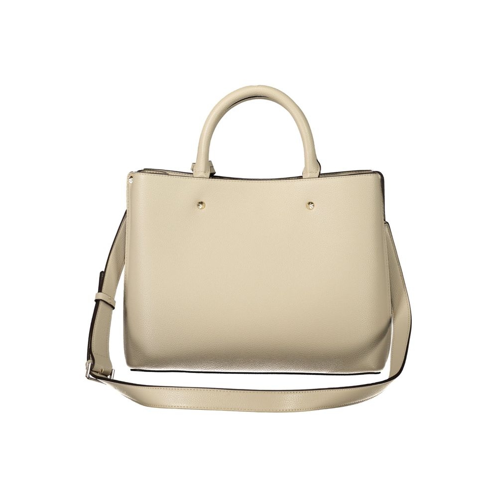 Sac à main beige en polyuréthane Guess Jeans pour femmes, élégant et tendance, avec détails stylés visibles sur l'image.