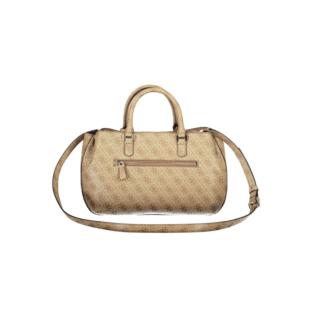 Sac à main Guess Jeans beige en polyuréthane pour femmes, design élégant avec détails modernes.