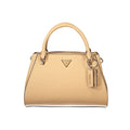 Sac à main Guess Jeans beige en polyuréthane pour femme, avec fermeture et poche intérieure visible.