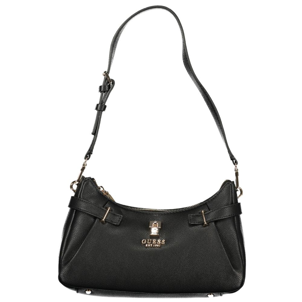 Sac à main pour femmes Guess Jeans en polyuréthane noir, style élégant et tendance.
