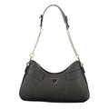 Sac à main noir en polyuréthane Guess Jeans pour femmes, avec détails élégants et design tendance.