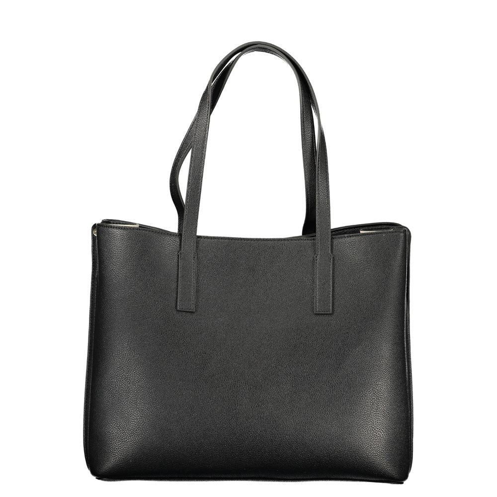 Sac à main noir en polyuréthane Guess Jeans pour femmes, avec design élégant et détails tendance visible sur l'image.