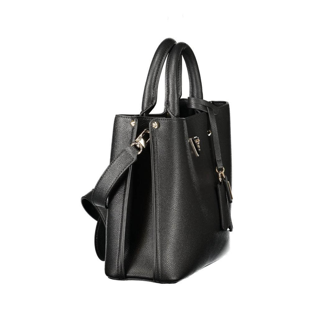 Sac à bandoulière Guess Jeans en polyuréthane noir pour femmes, avec détails élégants et design tendance.