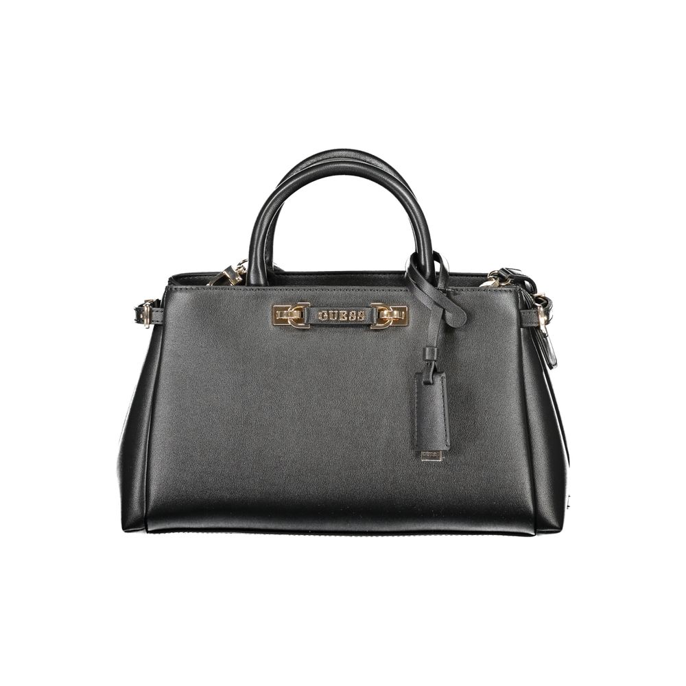 Sac à main Guess Jeans en polyuréthane noir pour femmes, élégant et tendance, avec détails modernes et design sophistiqué.