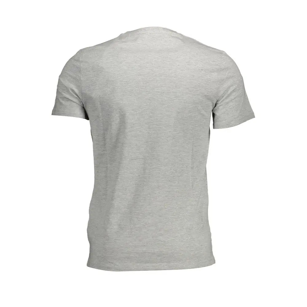 T-shirt homme guess jeans gris en coton bio avec manches courtes et col rond classique en gris chiné