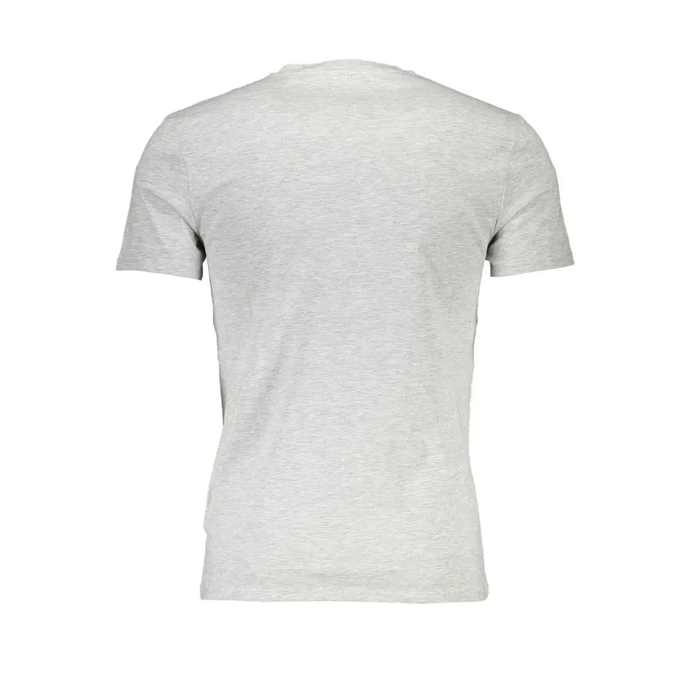 T-shirt homme guess jeans gris en coton heather avec manches courtes et col rond classique