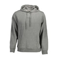 Sweatshirt guess jeans grigio en coton biologique gris chiné avec poche avant et capuche à cordon pour homme