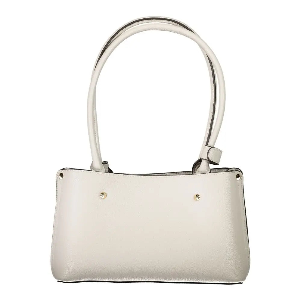 Sac à main Guess Jeans Grigio Poliuretano pour femme en cuir crème avec poignées courbées et détails dorés subtils