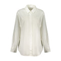Chemise blanche en coton pour femmes de Guess Jeans, style décontracté, visible avec col et manches longues.