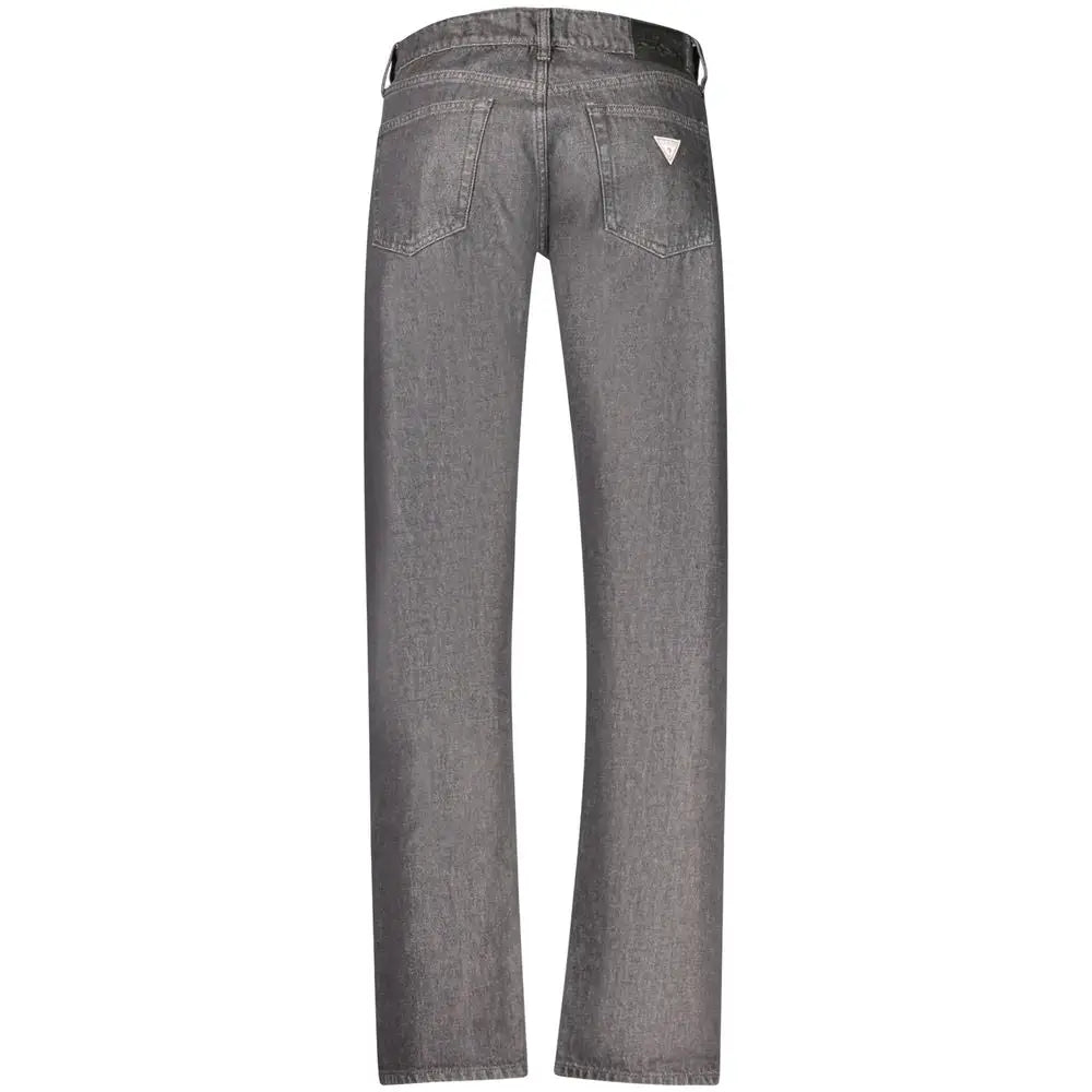 Jeans guess jeans nero cotton homme gris en denim avec texture délavée et petit logo triangulaire blanc sur la poche arrière droite
