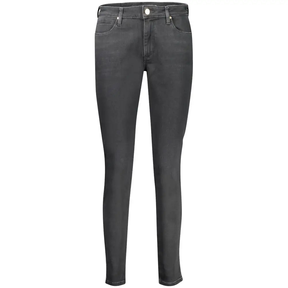 Jean skinny guess jeans nero en coton gris foncé avec coupe slim, cinq poches classiques et coutures discrètes