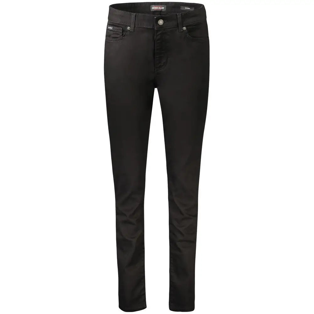 Jean skinny guess noir en coton pour femme avec coupe slim et design classique cinq poches en denim