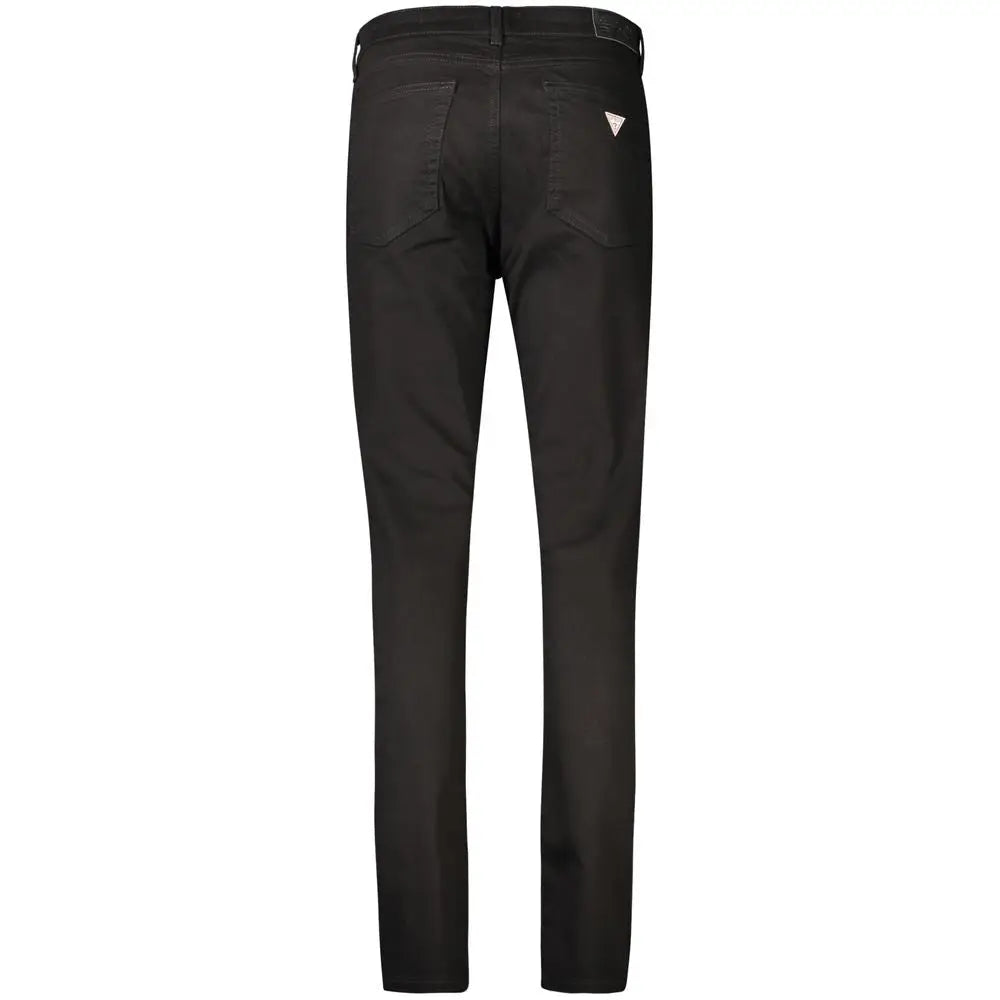 Jean skinny noir en coton guess pour femme avec coupe slim et coutures discrètes