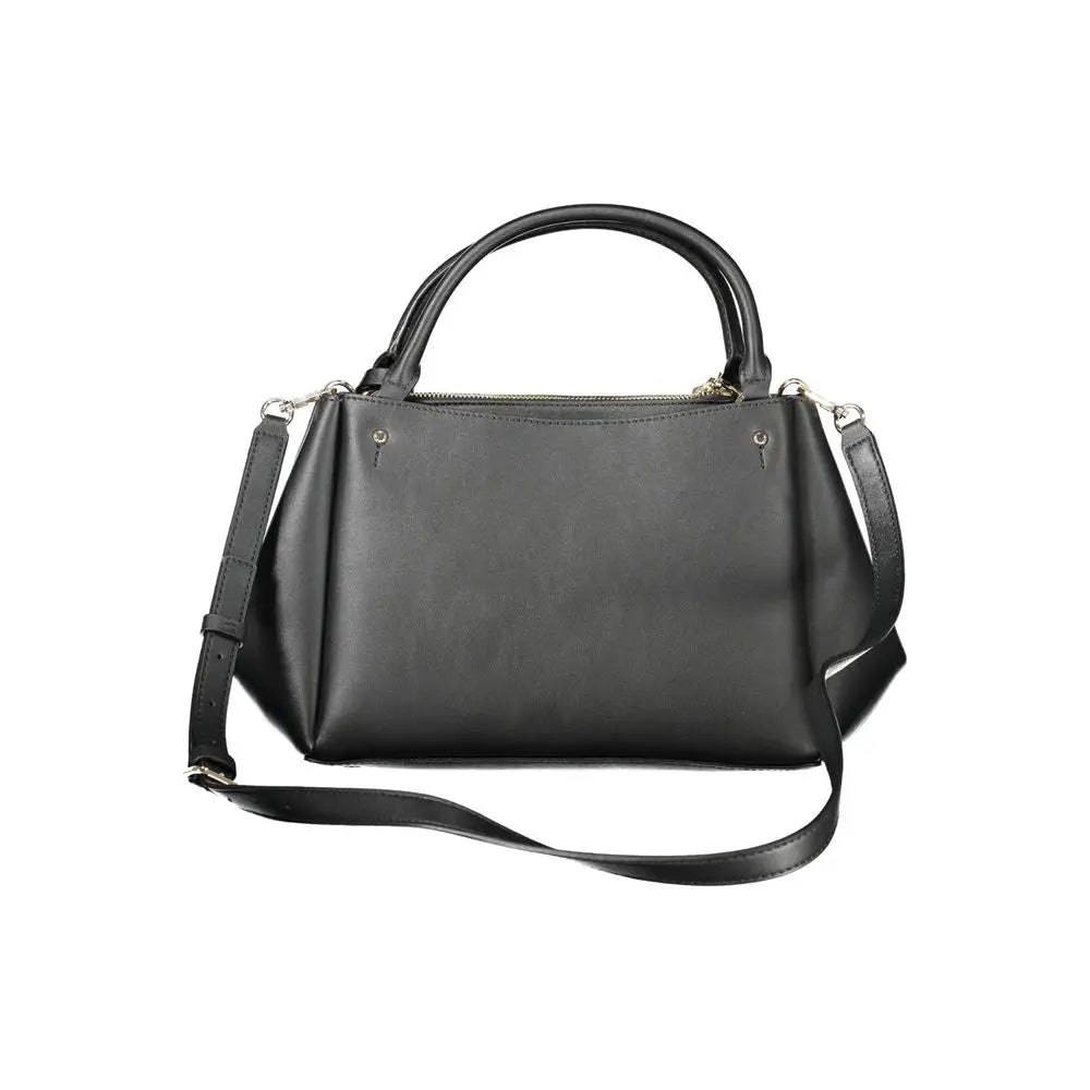 Sac à main guess jeans nero en cuir synthétique noir avec poignées supérieures et bandoulière amovible femme