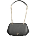Sac à main guess jeans nero poliuretano pour femme noir avec chaîne et sangle en cuir et logo triangulaire