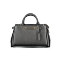 Sac à main guess jeans noir en poliuretano avec design structuré et détails métalliques dorés femme