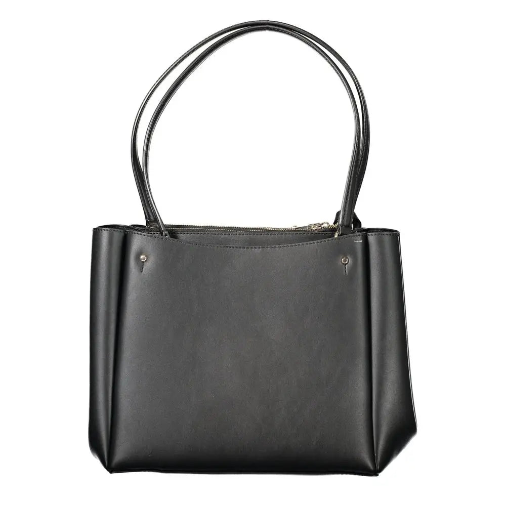 Sac fourre-tout noir en cuir synthétique guess jeans nero poliuretano avec double poignée et fermeture éclair