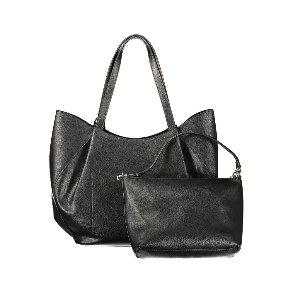Sac cabas noir en similicuir avec silhouette structurée légèrement relâchée et anse assortie guess jeans nero poliuretano femme