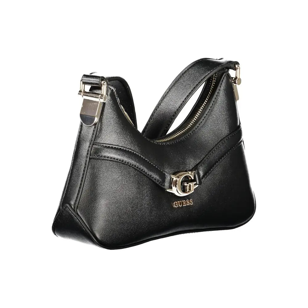 Sac à bandoulière guess jeans nero en polyuréthane noir avec design structuré et ferrures dorées