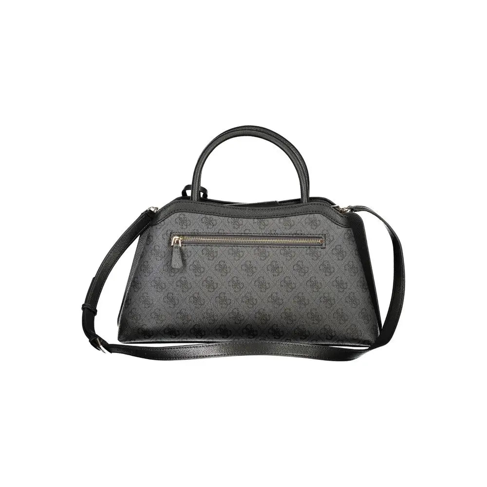 Sac guess jeans nero poliuretano noir avec motif logo subtil et poignées en cuir assorties avec bandoulière réglable