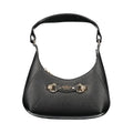 Sac à main guess jeans nero en polyuréthane noir avec design courbé et ferrure dorée style mors de cheval