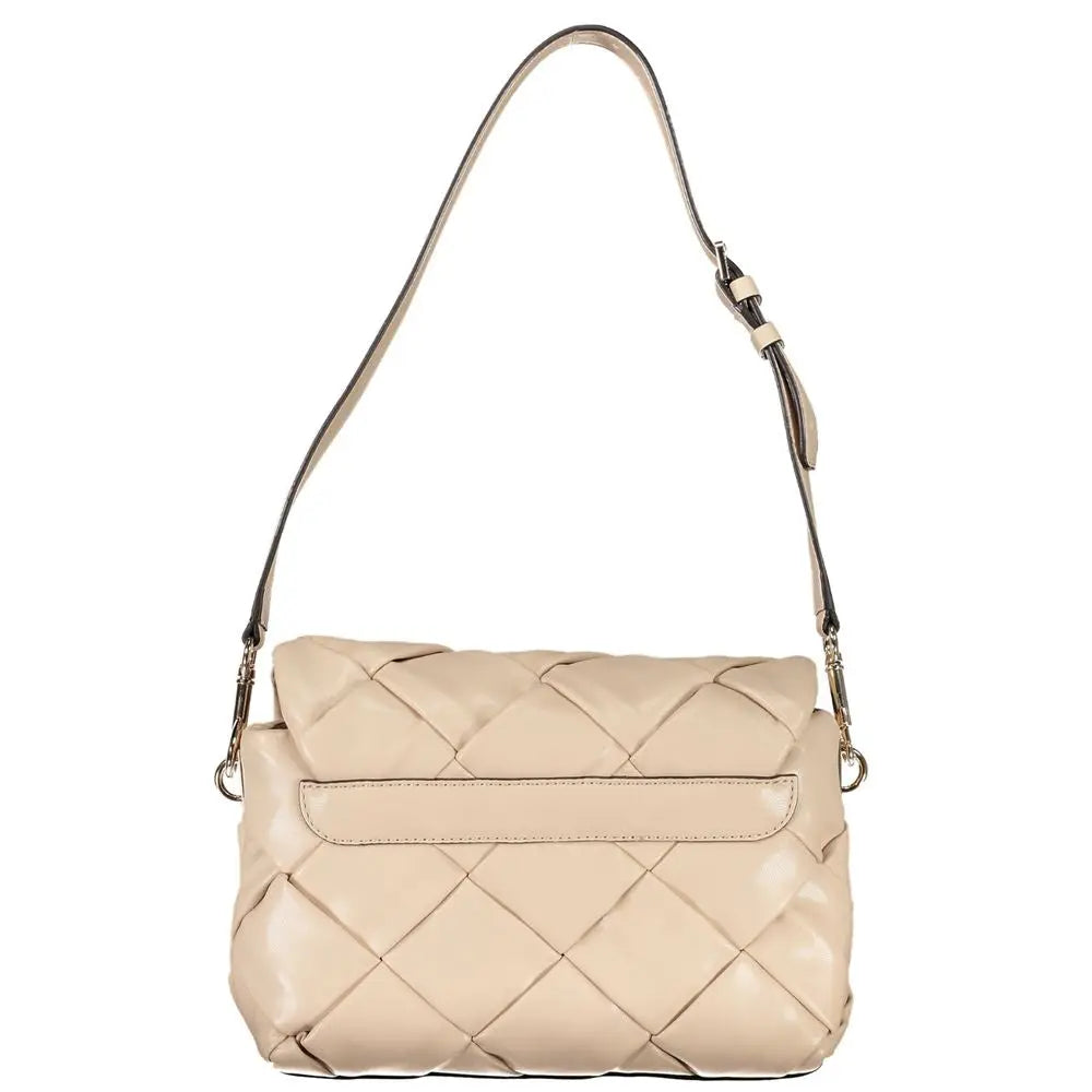 Beige sac bandoulière en cuir matelassé guess jeans rosa poliuretano pour femme avec design structuré et bandoulière ajustable