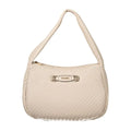Sac à bandoulière beige en cuir tressé guess avec fermoir métallique logo pour femme guess jeans rosa poliuretano