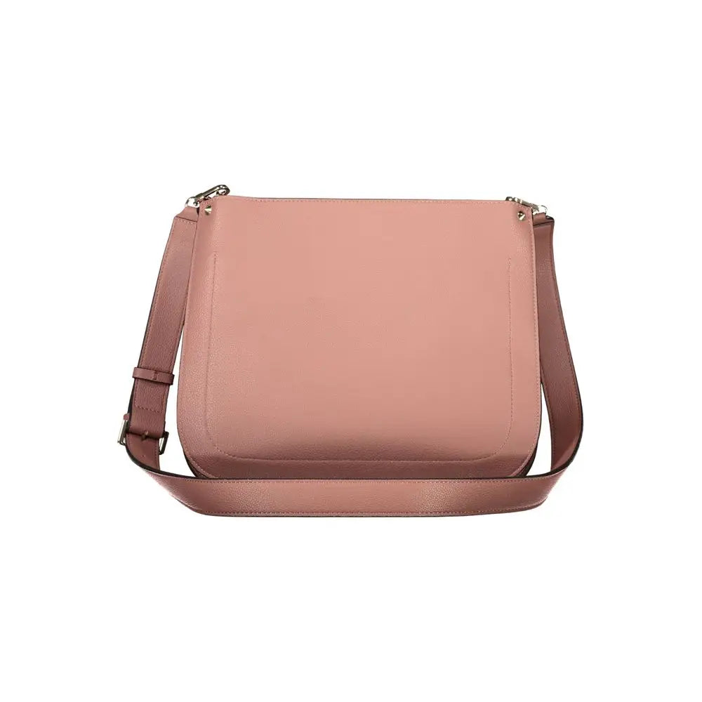 Sac bandoulière guess jeans rosa en cuir poliuréthane couleur rose poudré avec fermeture dorée et sangle réglable