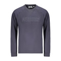 Sweatshirt bleu en coton pour homme de Guess Jeans, mode décontractée, avec logo Guess sur la poitrine.