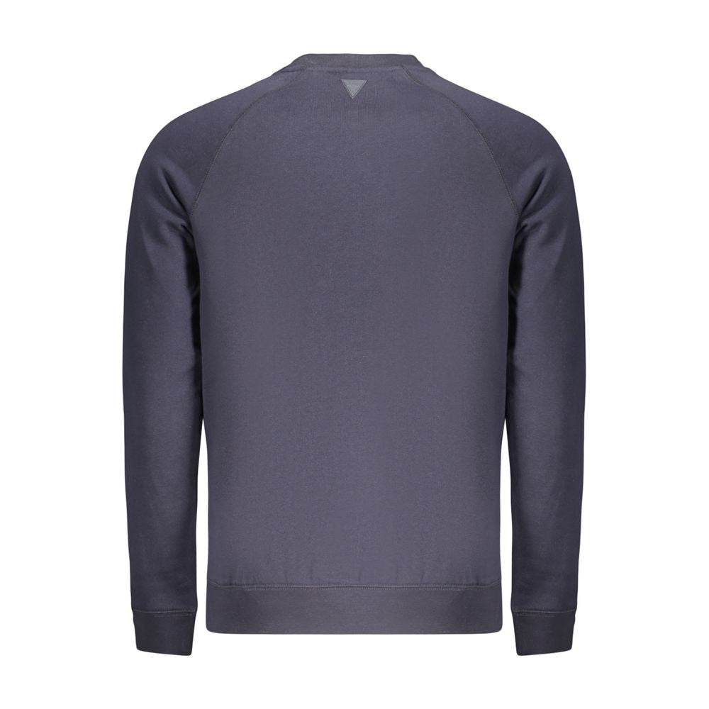 Sweatshirt bleu en coton pour homme de Guess Jeans, coupe classique et design simple visible sur l'image.