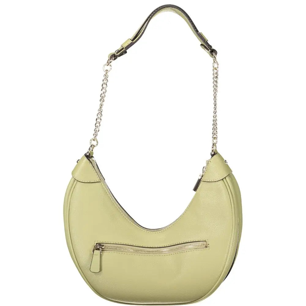 Sac à main hobo Guess Jeans vert en cuir synthétique avec détail chaîne et bandoulière pour femme
